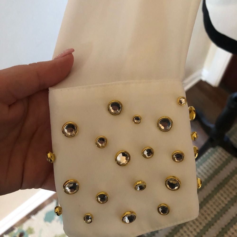 White Rhinestone Blouse - Picture 2 of 3